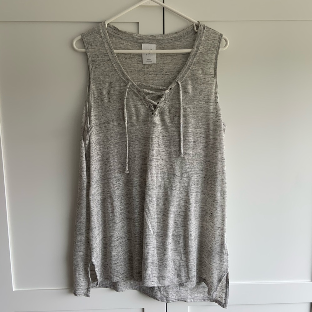 Grey Tie Front GAP Tank Top